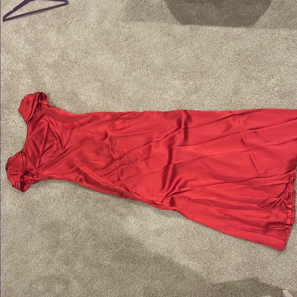 Elegant Red Satin Dress